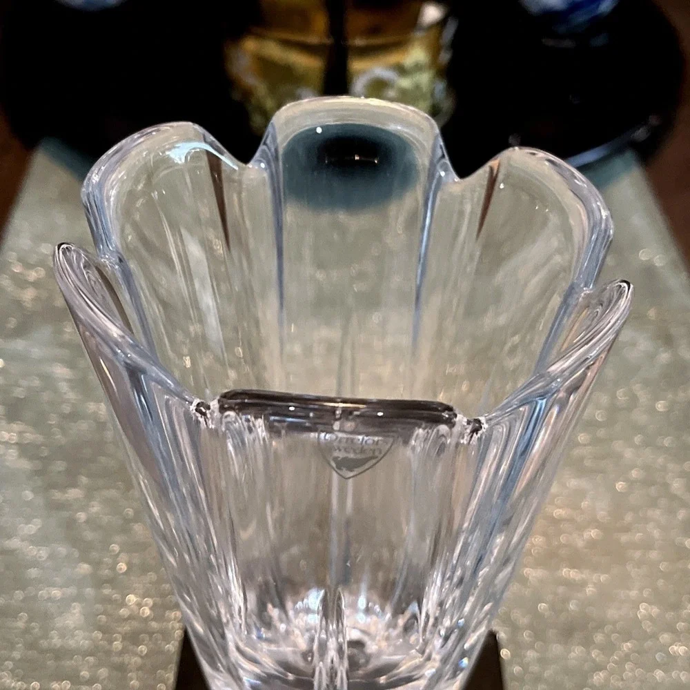 Vintage Orrefors Crystal Tulip Vase 6.5 Inch~Beautiful!